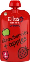 Ella's kitchen Knijpzakje 4+ m Appel Aardbei 120 gr - 7x 120 gr - Voordeelverpakking