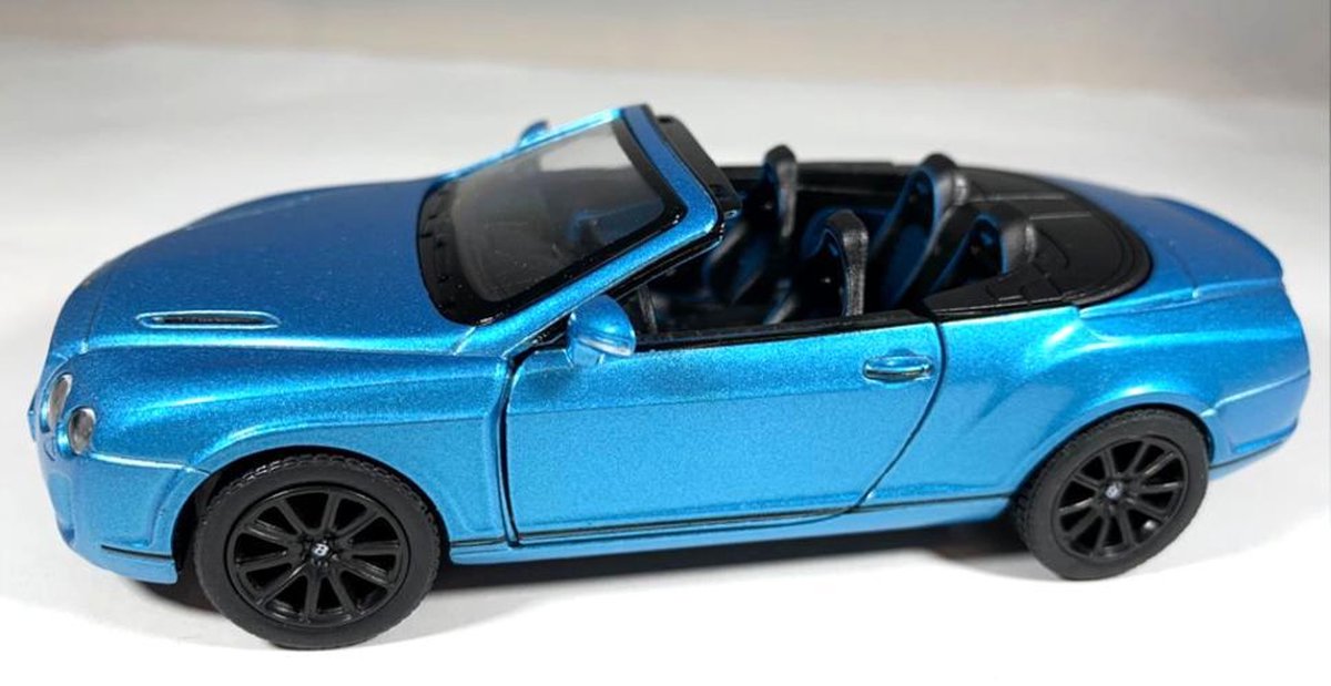 Afbeelding van product Bentley Continental Supersports Convertible (Blauw) 1/38 Kinsmart - Modelauto - Schaalmodel - Model auto - Miniatuurautos - Miniatuur auto