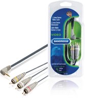 Bandridge BVL4202 Composiet Videokabel 3.5 Mm Male - 3x Rca Male 2.00 M Blauw