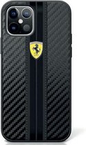 Housse Backcase pour iPhone 12 Pro Max - Ferrari - Zwart uni - Cuir artificiel