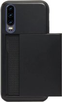 ADEL Kunststof Back Cover Hardcase Hoesje Geschikt voor Huawei P30 - Pasjeshouder Zwart