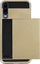 ADEL Kunststof Back Cover Hardcase Hoesje Geschikt voor Huawei P30 - Pasjeshouder Goud