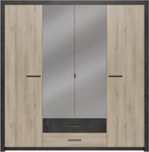 COLORADO Garderobe 4 deuren - Kronberg Eikenhouten decor - B198 x H 203,1 x 56,6 cm