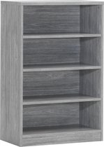 Boekenkast modern 110 cm met 3 planken spaanplaat  eikenhout grijs