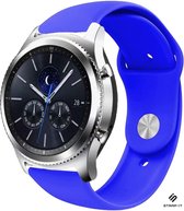 Siliconen Smartwatch bandje - Geschikt voor  Samsung Gear S3 Classic & Frontier sport band - blauw - Strap-it Horlogeband / Polsband / Armband