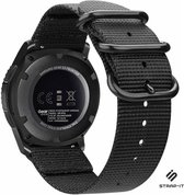 Nylon Smartwatch bandje - Geschikt voor  Samsung Galaxy Watch Active / Active 2 nylon gesp band - zwart - Strap-it Horlogeband / Polsband / Armband
