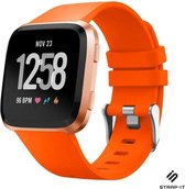 Strap-it Fitbit Versa / Versa 2 silicone band - oranje - Maat: S