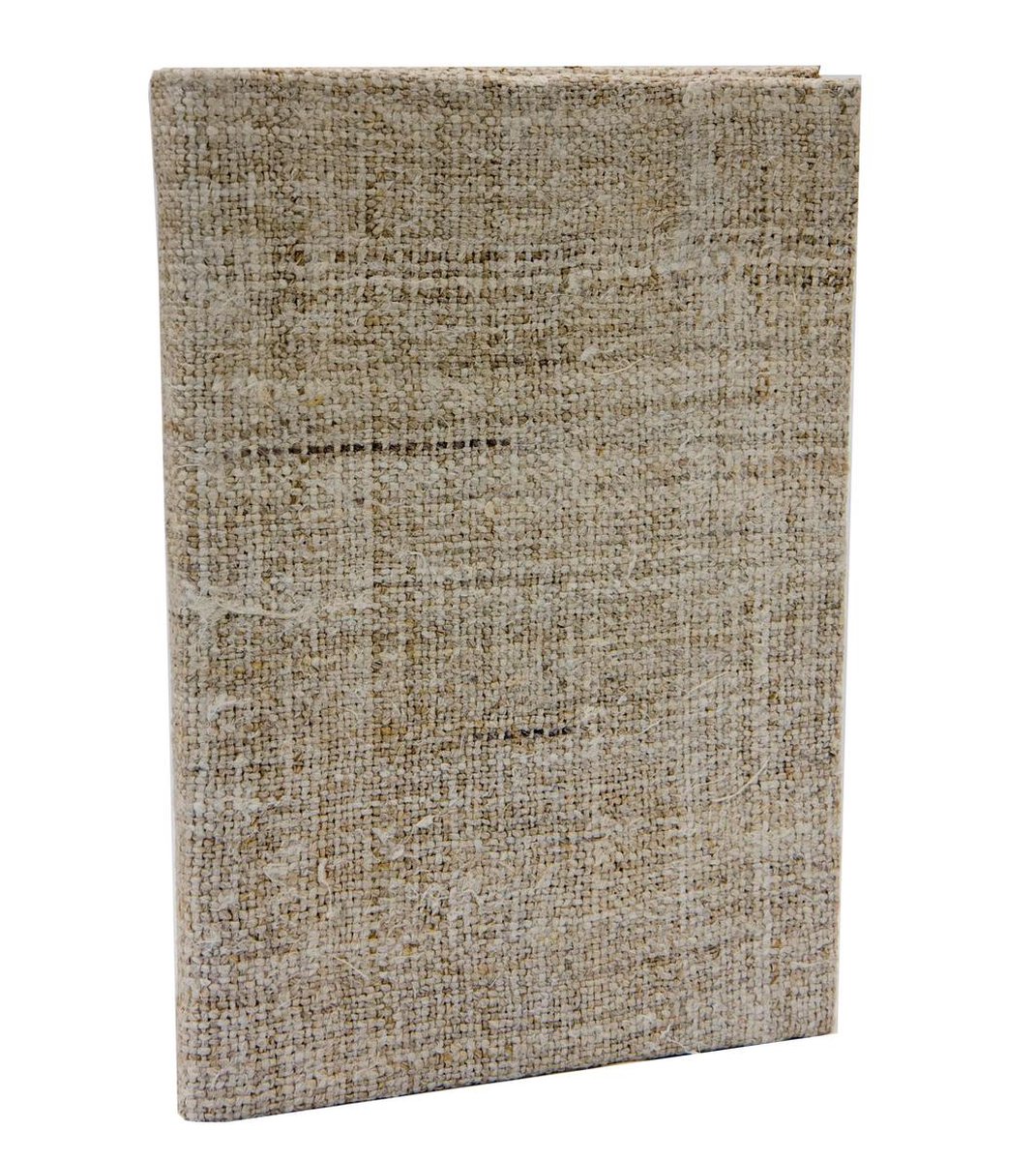Notitieboek 25x18cm, met geweven hennep stof aan de buitenkant