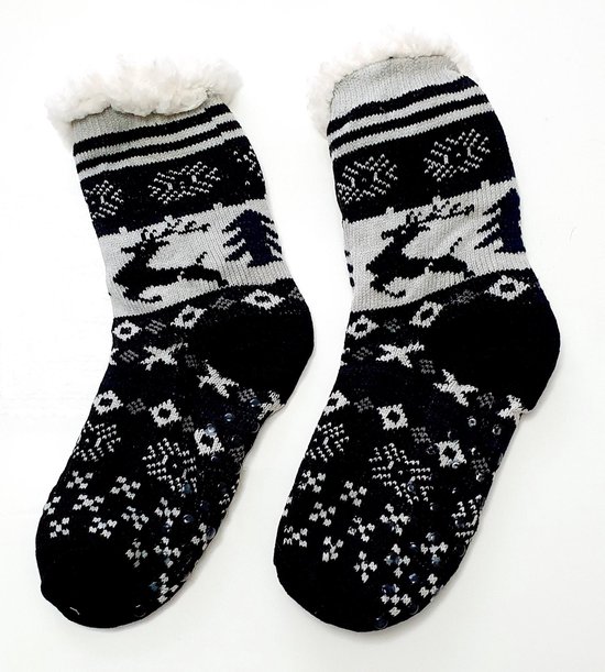 Gevoerde huissokken warme huissokken met antislipzool One Size | pantoffel  sokken |... | bol.com