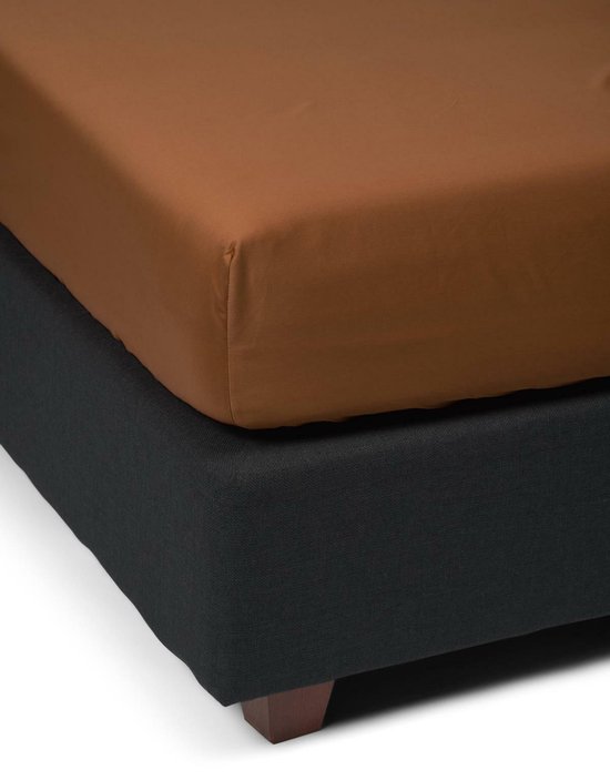 ESSENZA Satin Hoeslaken Leather brown - 160x200 cm