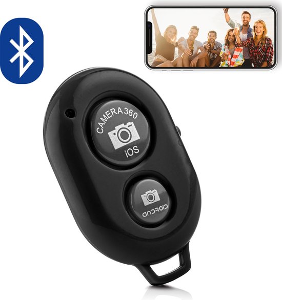 Bluetooth remote shutter afstandsbediening voor smartphone camera – ZWART