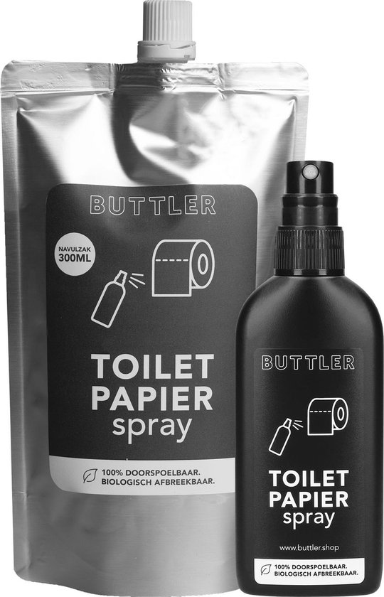 Philadelphia lijn autobiografie Buttler toiletpapier spray & navulzak – Biologisch afbreekbaar – vochtig  toiletpapier... | bol.com