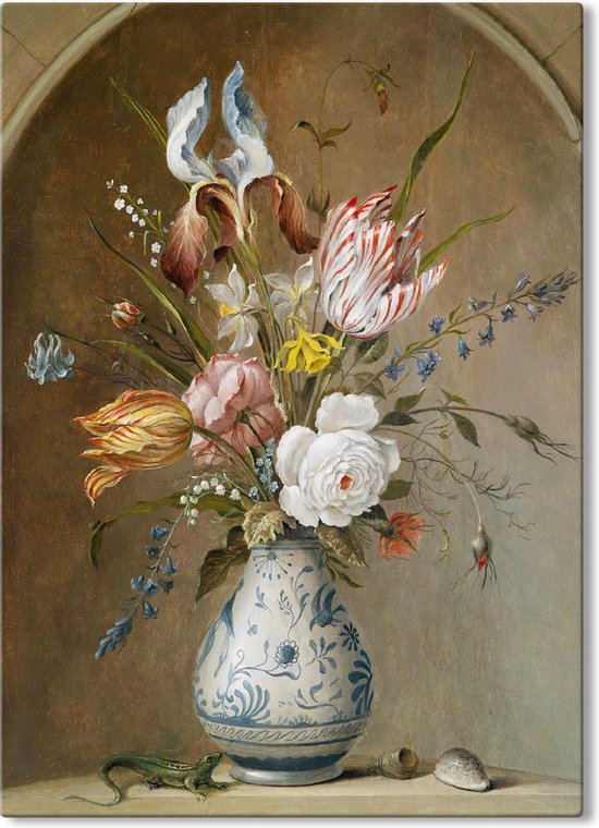 Canvas schilderij Bloemstilleven - Balthasar van der Ast