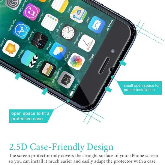 Apple iPhone 6 / 6S Screen Protector Glas - Protecteur d'écran en Tempered Glass trempé - 3x