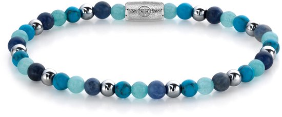 Bracelets Rebelle et Rose Blue Summer Vibes II - 4 mm Bleu Taille: S (16,5 cm)