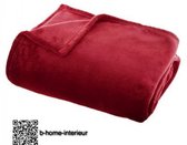 Fleece deken/fleeceplaid rood 130 x 180 cm polyester - Bankdeken - Fleece deken - Fleece plaid