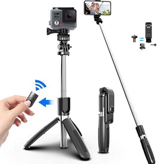 bol com selfie stick tripod voor smartphone en action camera 360 rotatie bluetooth