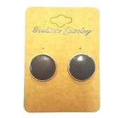 Fako Bijoux® - Oorbellen - Steker - Ø 18mm - Grijs