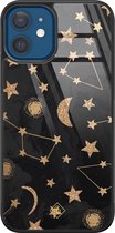 iPhone 12 hoesje glass - Counting the stars | Apple iPhone 12  case | Hardcase backcover zwart