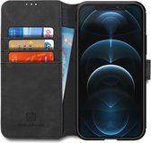 DG Ming Apple iPhone 12 Pro Max Hoesje Retro Wallet Book Case Zwart