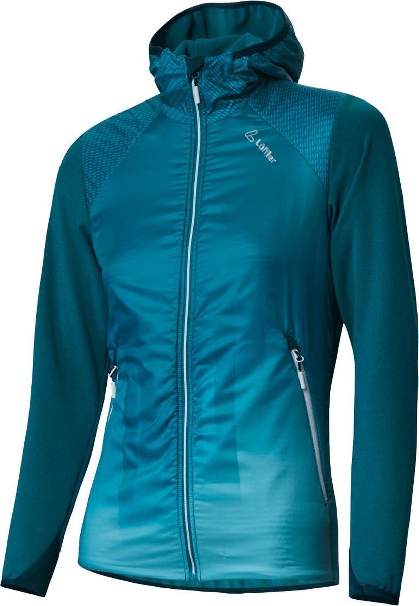 Loeffler jas voor dames W Hooded Jacket Speed Lagoon Primaloft Blauw