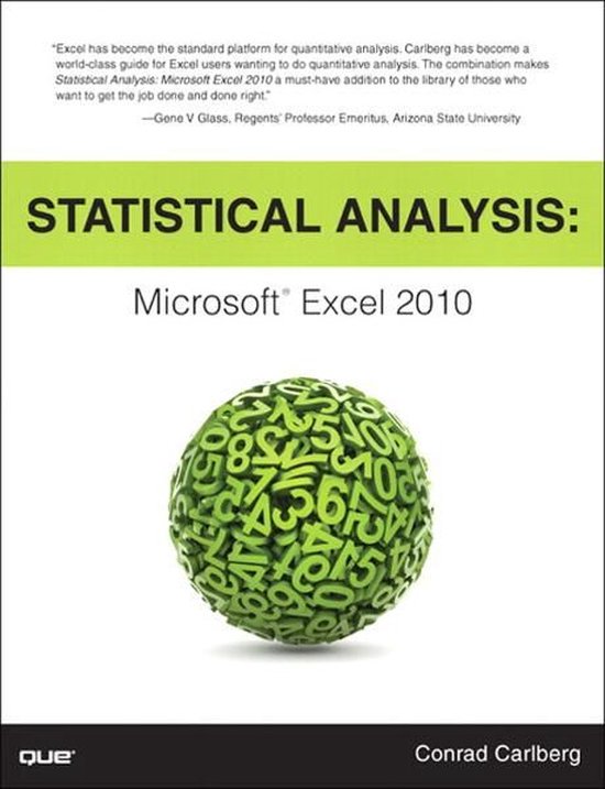 Statistical Analysis: Microsoft Excel 2010 - cover