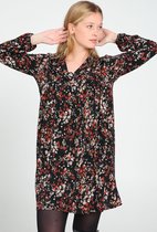 Cassis - Female - Jurk met bloemenprint  - Roodbruin