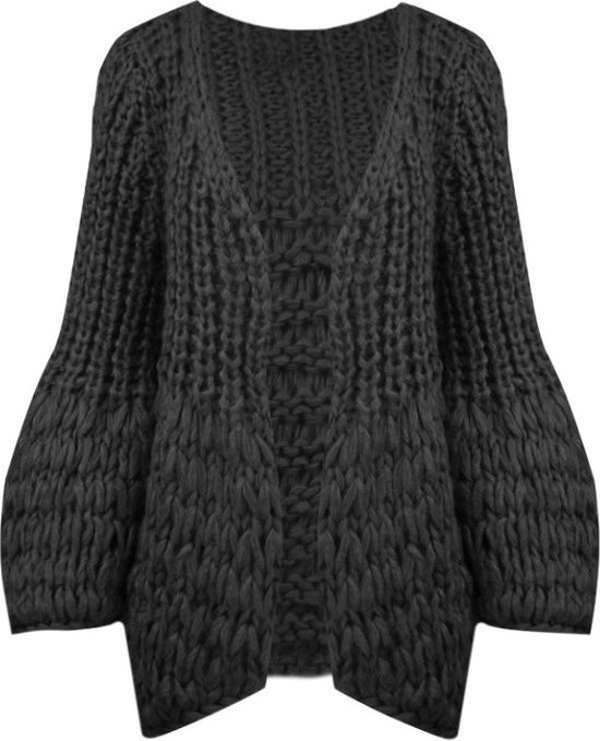 Dames vest zwart -met pailetten-ballonmouw | bol.com