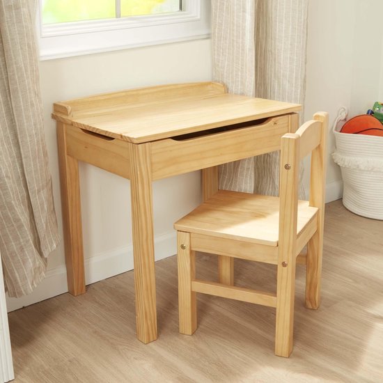 Melissa & Doug - Houten Kinder Lessanaar met Stoel (Honing) van Melissa & Doug — afbeelding 3