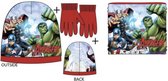 Marvel Avengers winterset - muts / sjaal-col / handschoenen - rood - maat 52 cm