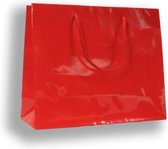 Papieren draagtas Glimmend - Glossybag rood - 540x440+140 mm - Per 10 stuks