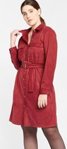 LOLALIZA Mini jurk suedine met ceintuur - Bordeaux - Maat 42