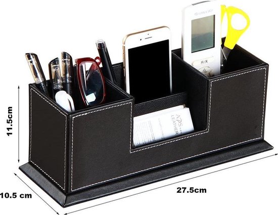 UOOOM Houten Multifunctionele Bureau Organizer Mobiele Telefoon Houder Stand Visitekaartje Opbergdoos Pen Houder