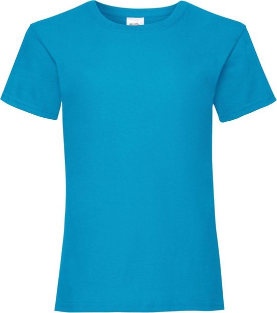 Fruit Of The Loom Filles Enfants Valewewight à manches courtes T-shirt Blauw azur)