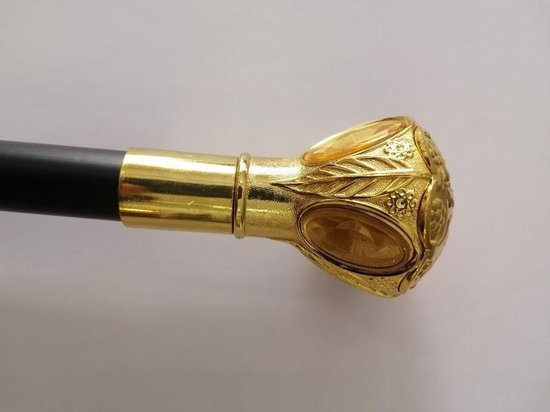 Luxe wandelstok met goudkleurige metalen knop - golden cane | bol.com