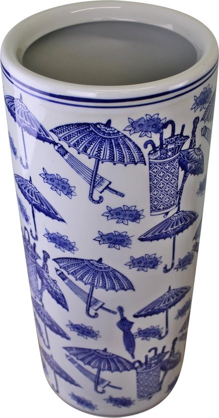 het internet Een zin eigenaar Keramisch Paraplubakhouder Vintage - Paraplubak, vintage blauw en wit  paraplu-ontwerp... | bol.com
