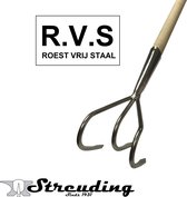 Streuding - Cultivator - Roestvrij Staal - ( RVS ) - 3 tands - met steel - 150 cm Art.Nr22871