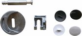 QlinQ Meubelbevestiging set | 4 stuks | 16 delig | met zwarte en witte afdekkappen