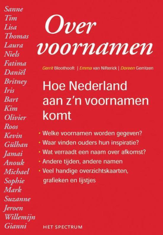 Cover van het boek 'Over voornamen' van E. van Nifterick en Gerrit Bloothooft