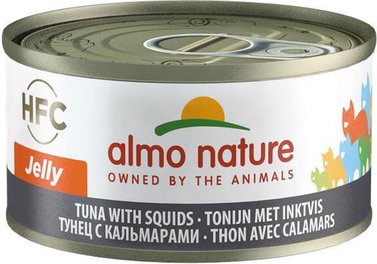 Almo Nature  Natvoer Katten - HFC Jelly - Tonijn & Inktvis - 24 x 70g