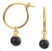 Schitterende Gold Plated Zilveren Oorbellen met Onyx