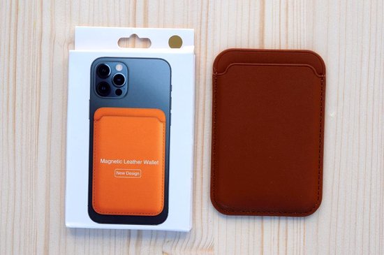 Leren kaarthouder met MagSafe voor iPhone 12- iPhone 12 mini- iPhone 12  Pro- iPhone 12 | bol.com