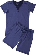 La V Shortama voor jongen- Effen blauwe jean  164-170