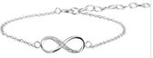 Schitterende Zilveren Infinity Armband met Zirkonia Steentjes