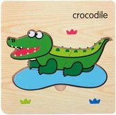 Houten Kinder Puzzel  Krokodil  - 0 t/m 4 jaar