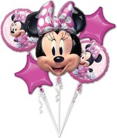 Amscan Folieballonnen Minnie Mouse Junior Roze/zwart 5-delig