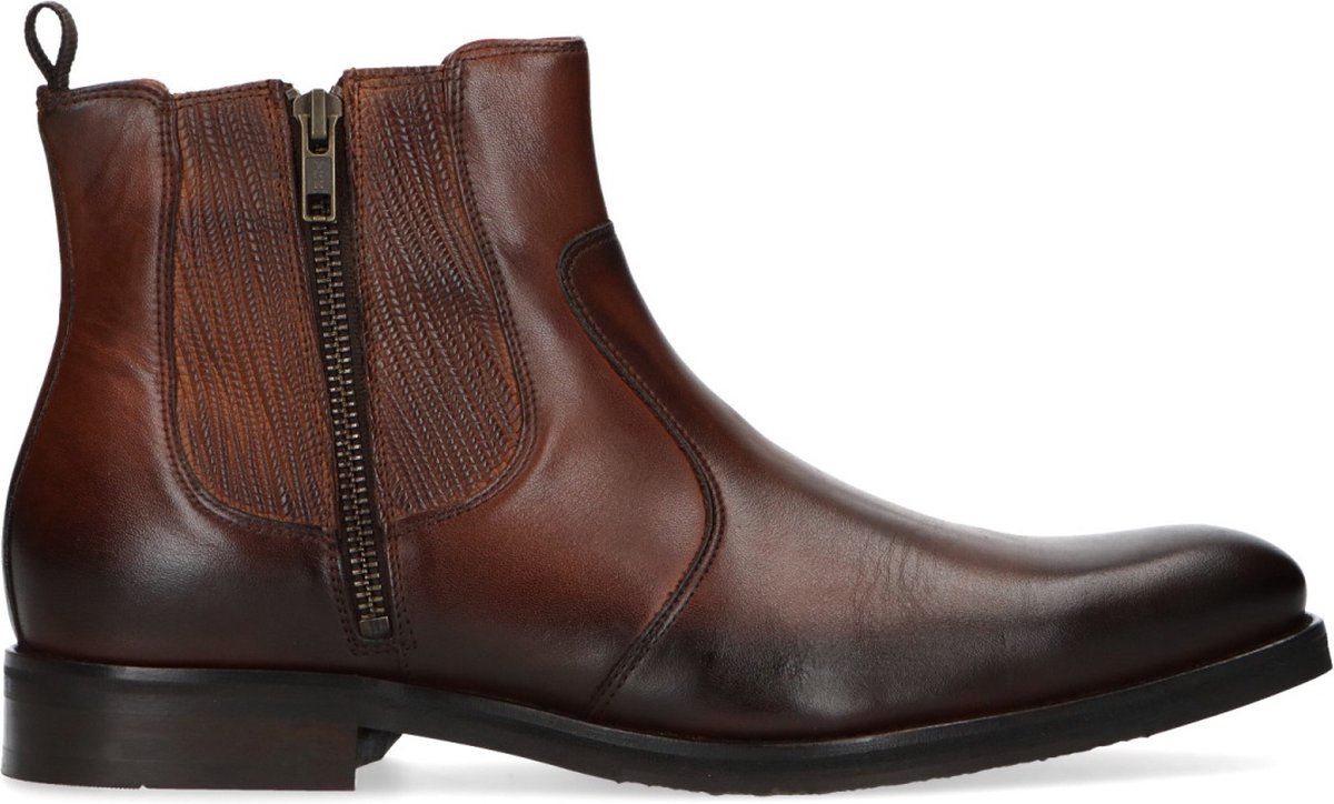 Manfield Heren Cognac leren boots Maat 43 bol