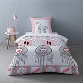 1-Persoonsdekbedovertrek flanel Follow Your Dreams 140x200