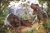 Affiche maxi de bataille de dinosaures David Penfound