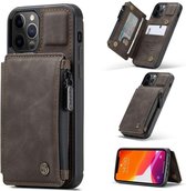 Caseme Apple iPhone 12 Pro Max Back Cover Wallet Hoesje Coffee